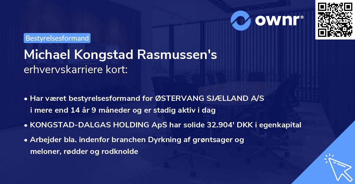 Michael Kongstad Rasmussen's erhvervskarriere kort