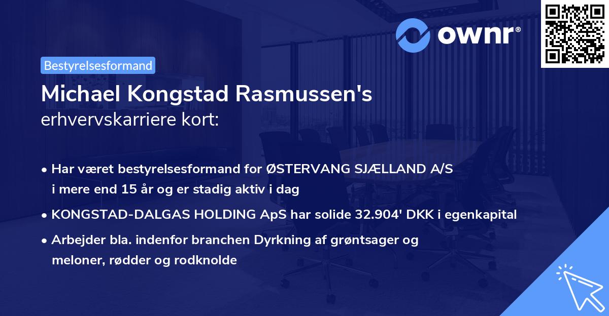 Michael Kongstad Rasmussen's erhvervskarriere kort