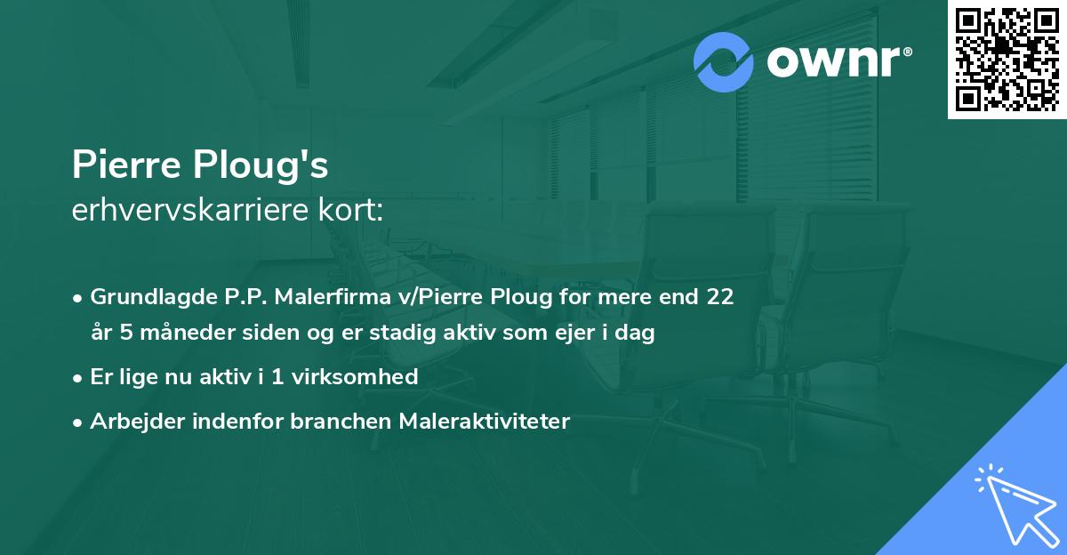 Pierre Ploug's erhvervskarriere kort