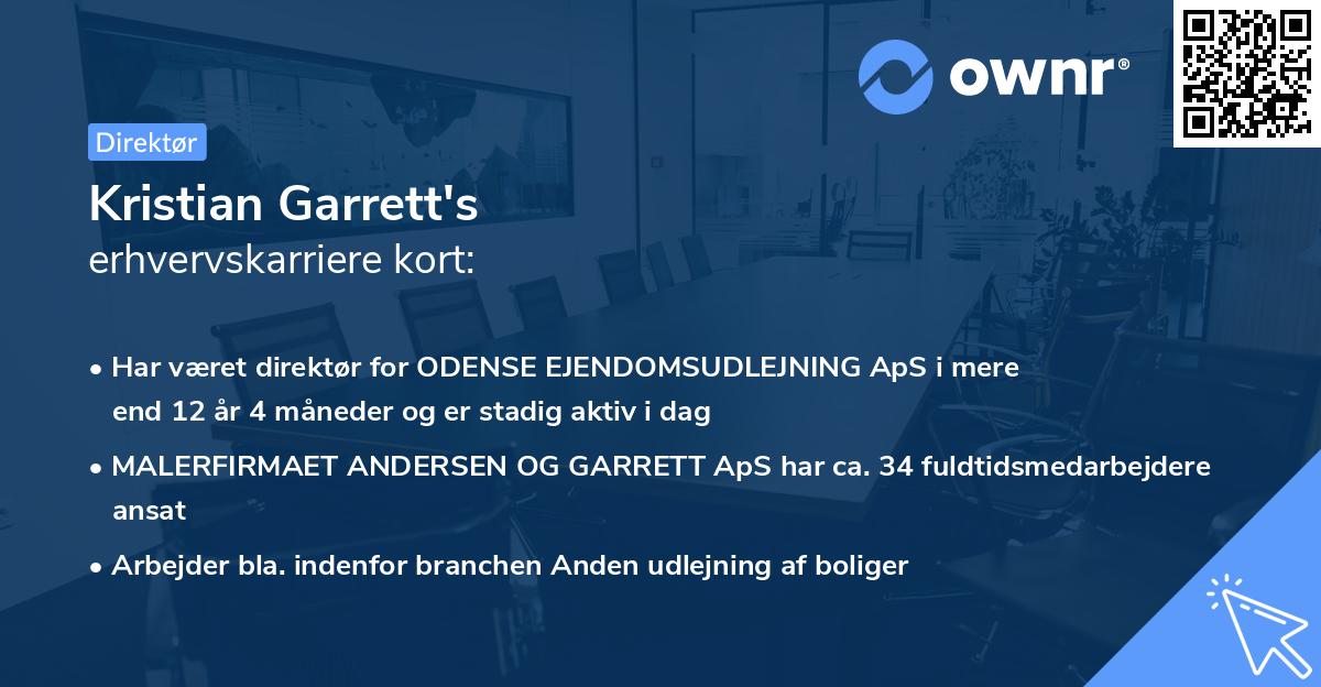 Kristian Garrett's erhvervskarriere kort