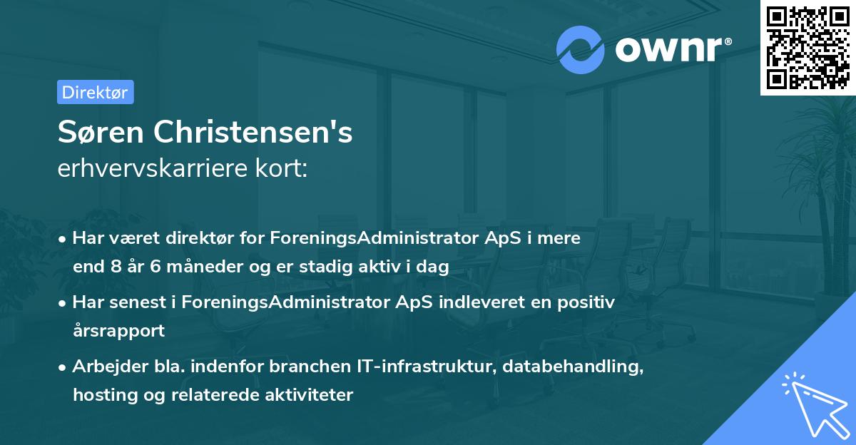 Søren Christensen's erhvervskarriere kort