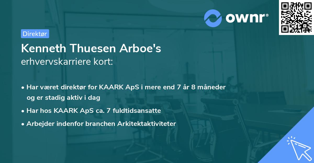 Kenneth Thuesen Arboe's erhvervskarriere kort