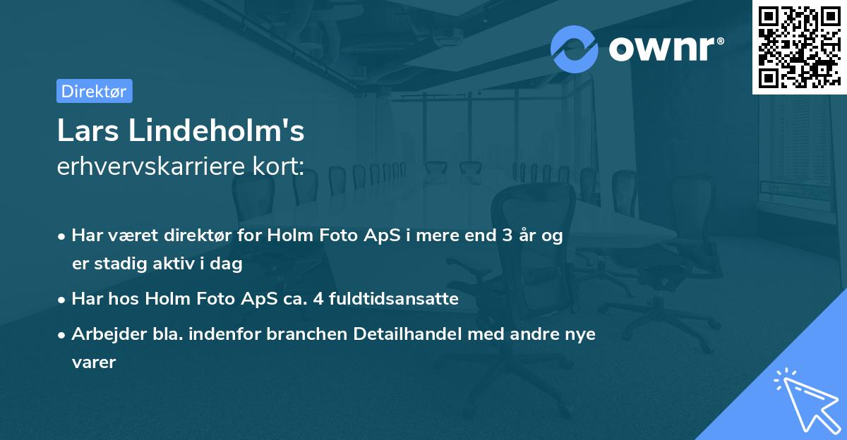 Lars Lindeholm's erhvervskarriere kort