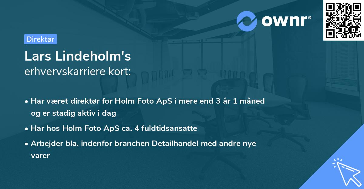 Lars Lindeholm's erhvervskarriere kort