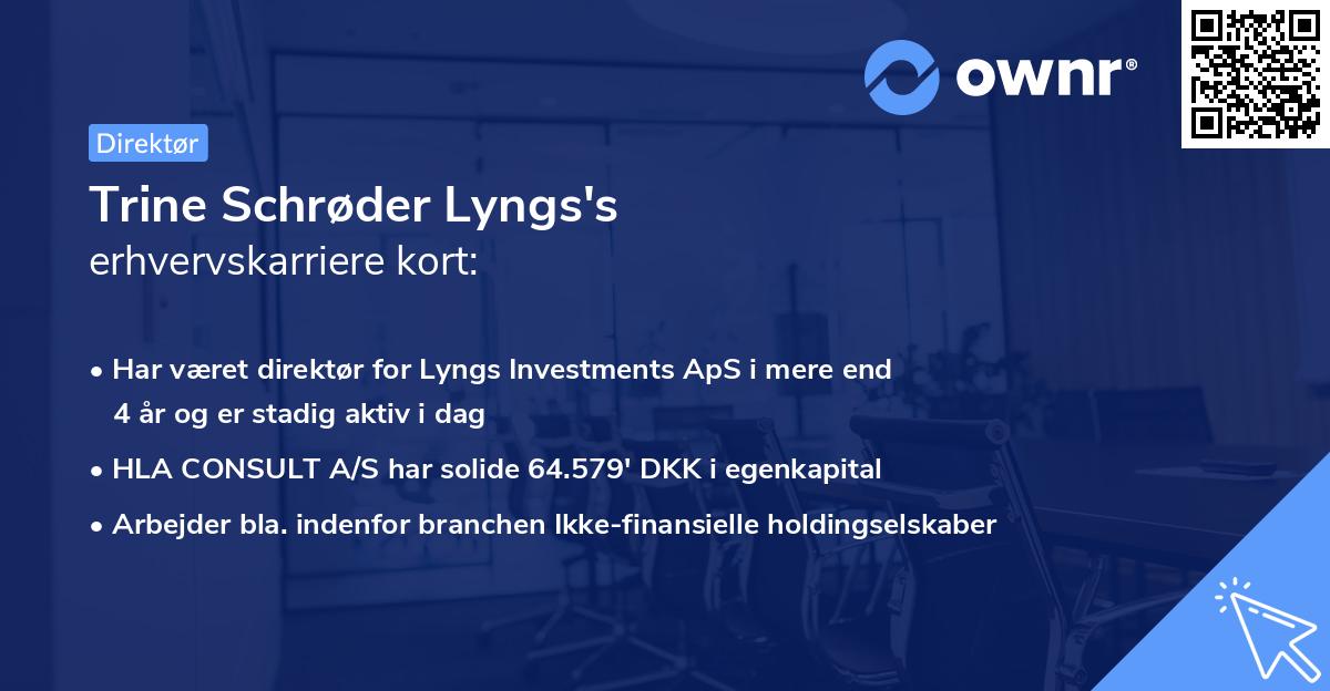 Trine Schrøder Lyngs's erhvervskarriere kort