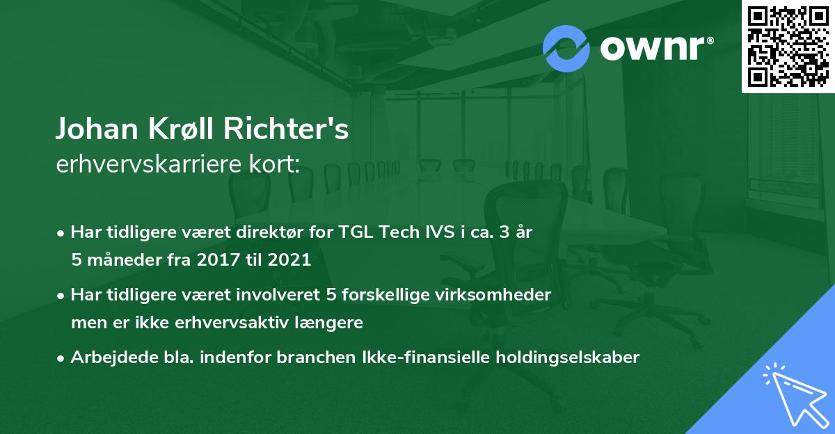 Johan Krøll Richter's erhvervskarriere kort
