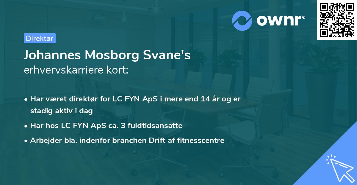 Johannes Mosborg Svane's erhvervskarriere kort