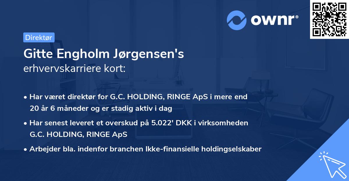 Gitte Engholm Jørgensen's erhvervskarriere kort