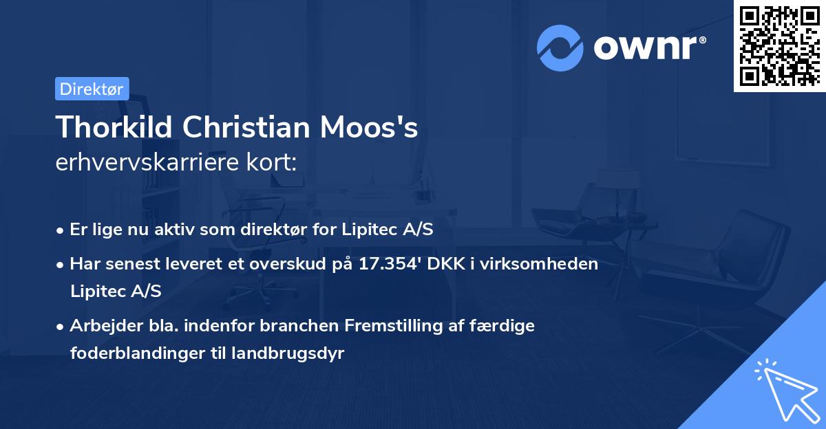 Thorkild Christian Moos's erhvervskarriere kort
