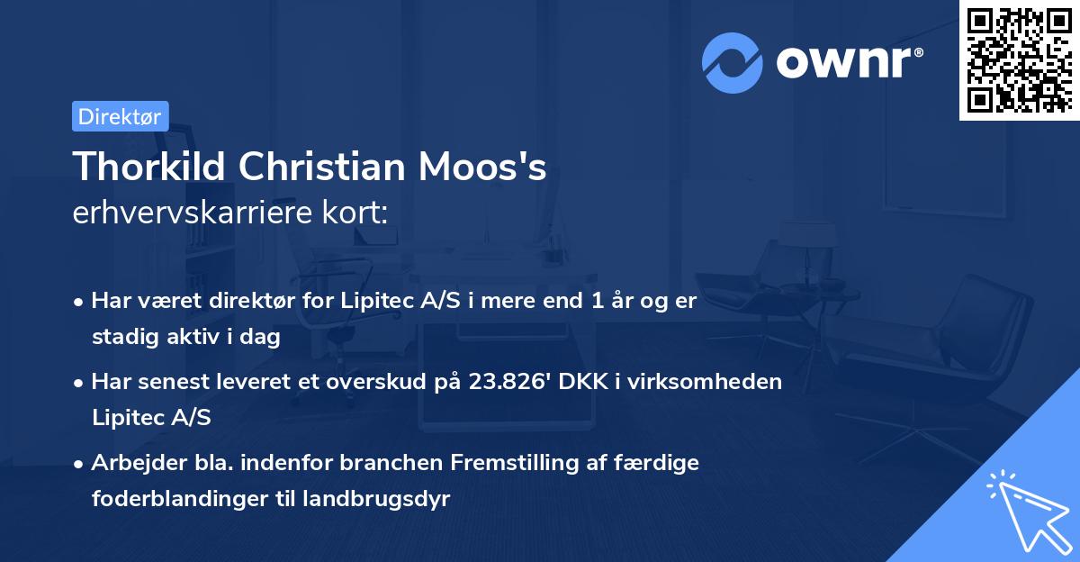 Thorkild Christian Moos's erhvervskarriere kort