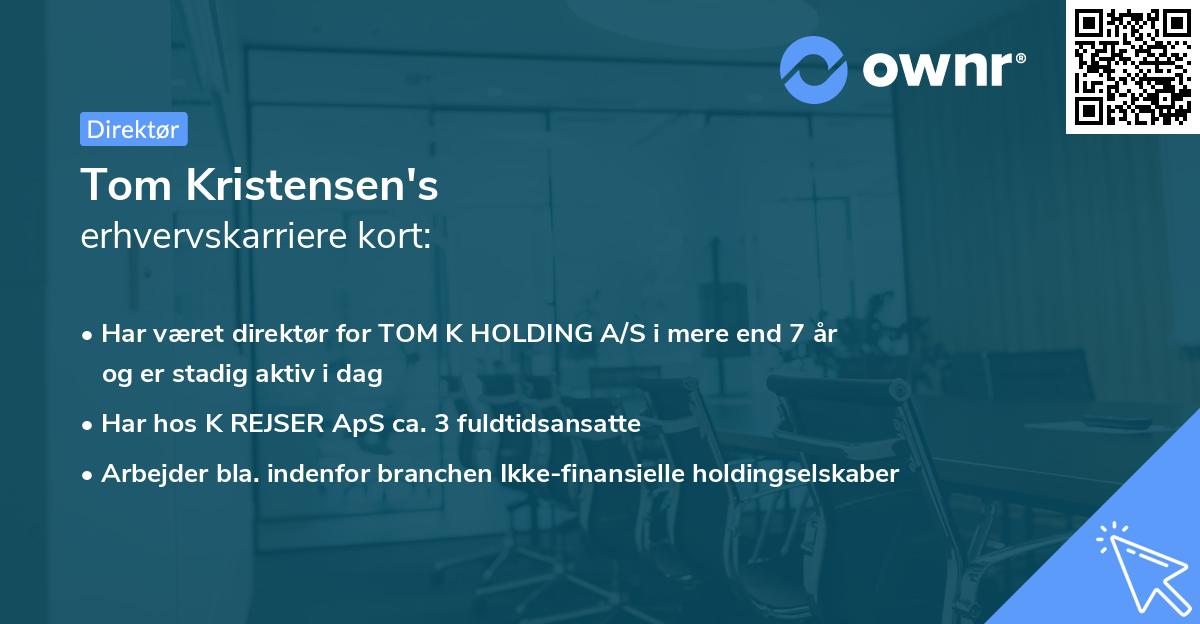 Tom Kristensen's erhvervskarriere kort