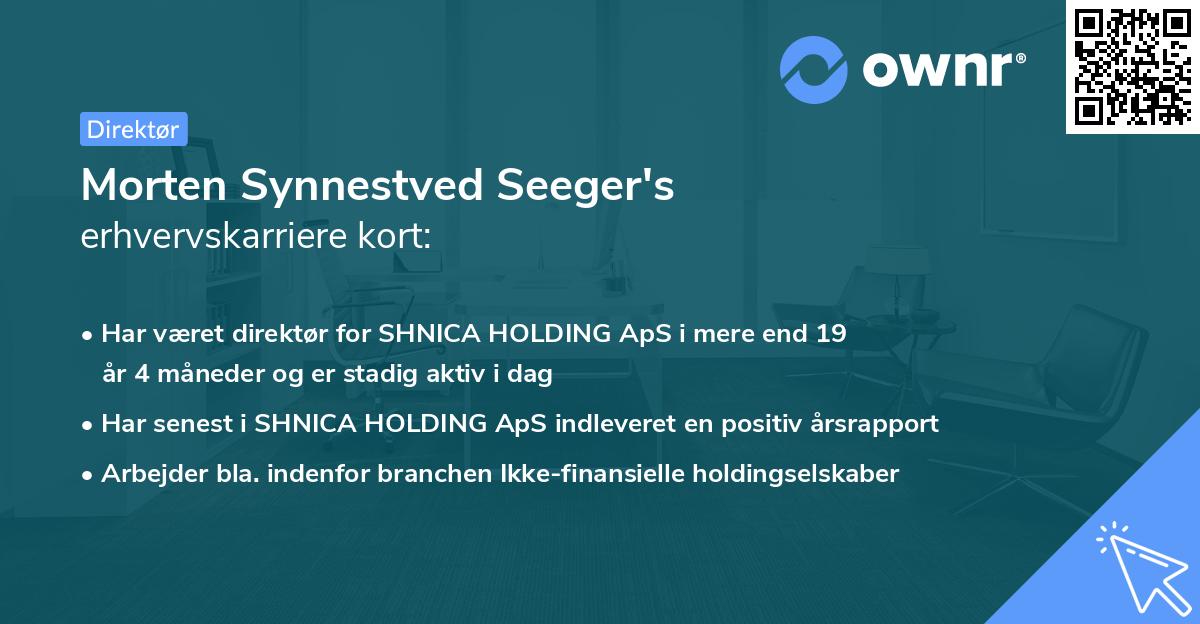 Morten Synnestved Seeger's erhvervskarriere kort