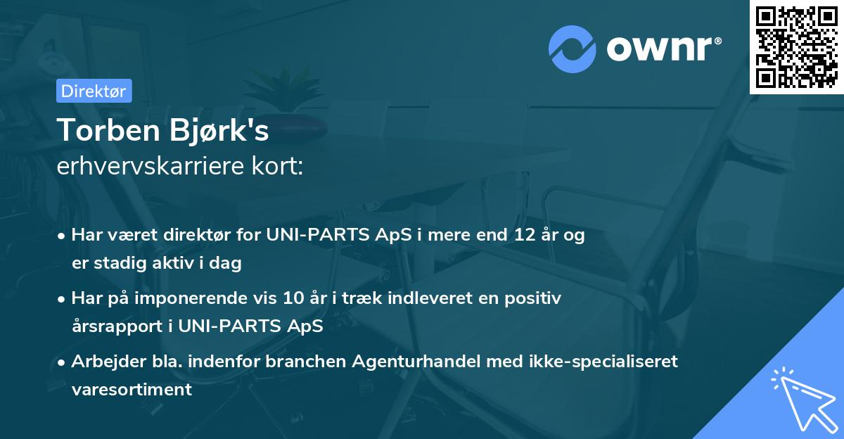 Torben Bjørk's erhvervskarriere kort