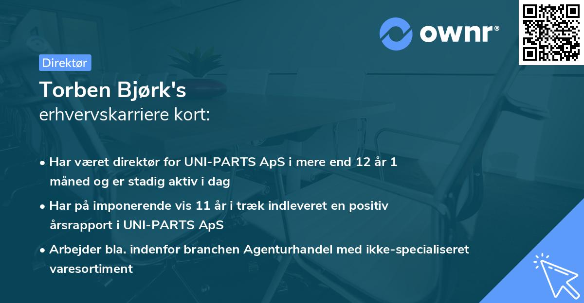Torben Bjørk's erhvervskarriere kort