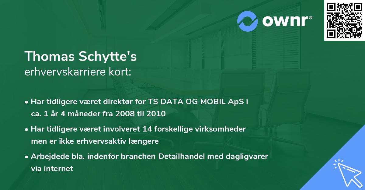 Thomas Schytte's erhvervskarriere kort