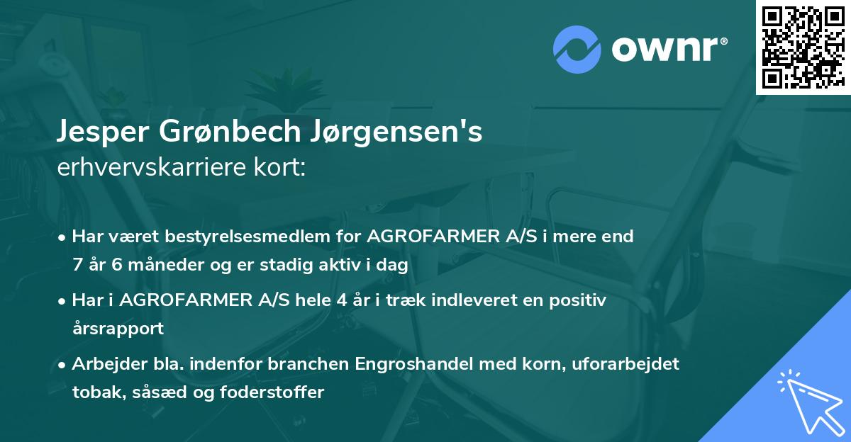 Jesper Grønbech Jørgensen's erhvervskarriere kort