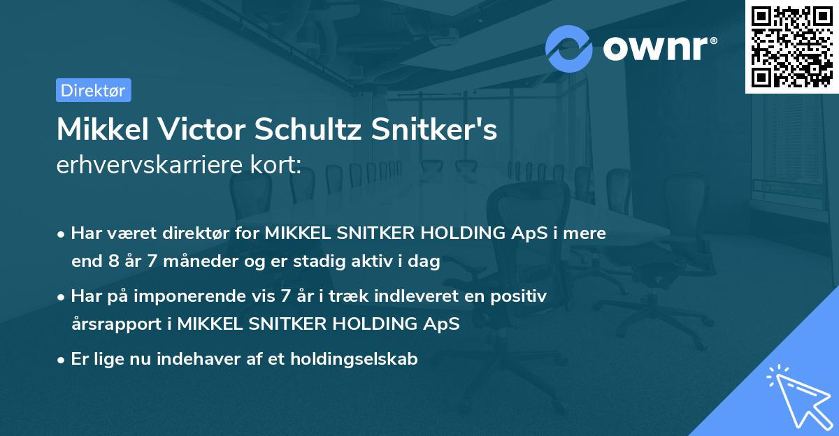 Mikkel Victor Schultz Snitker's erhvervskarriere kort