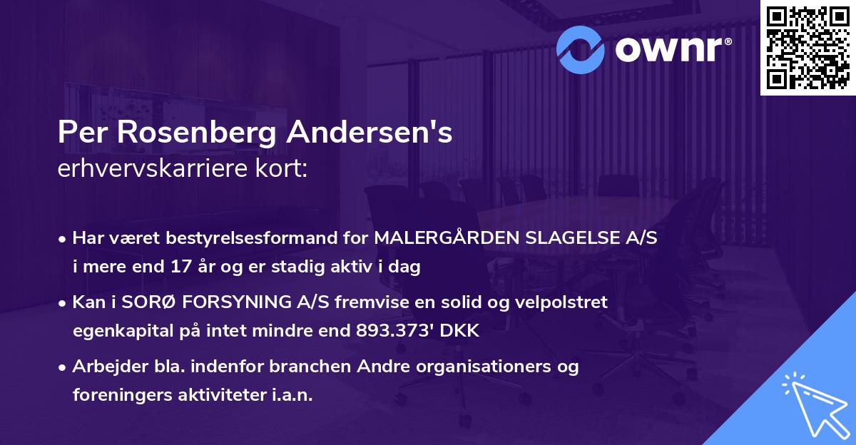 Per Rosenberg Andersen's erhvervskarriere kort