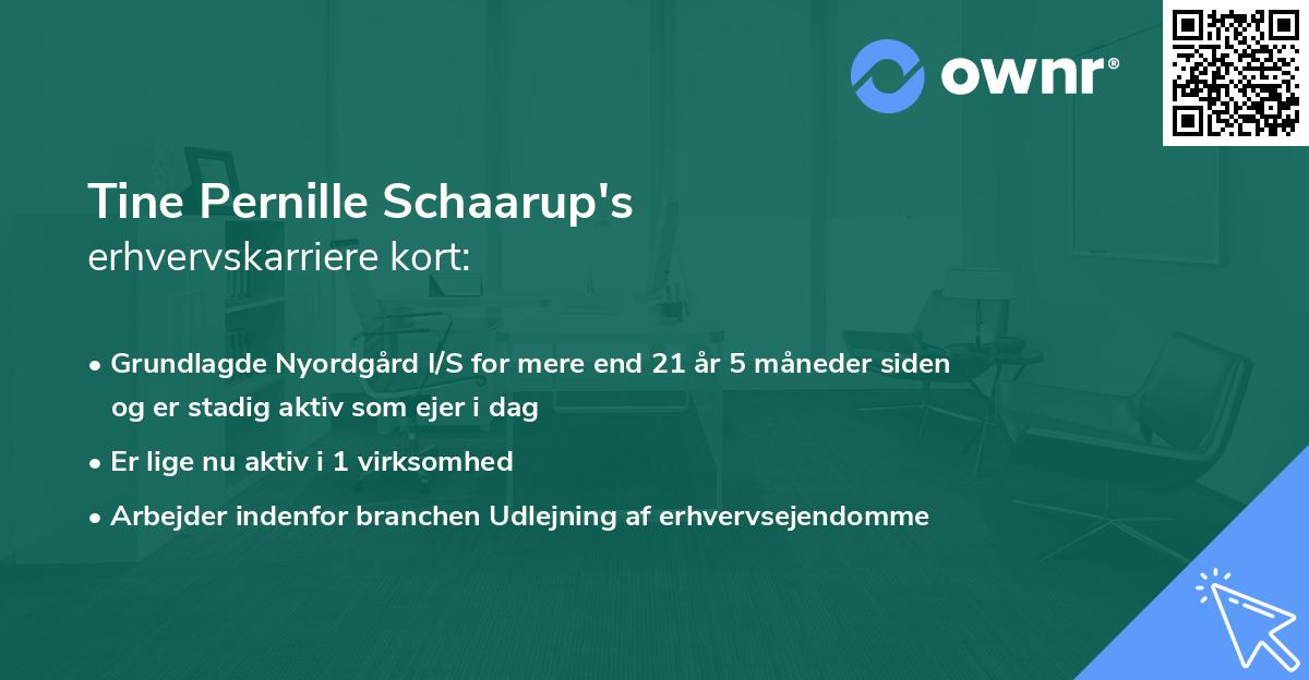 Tine Pernille Schaarup's erhvervskarriere kort