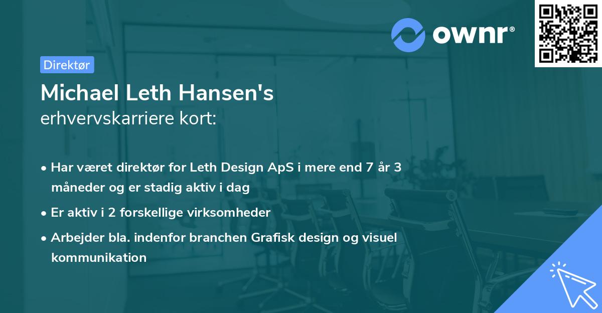 Michael Leth Hansen's erhvervskarriere kort