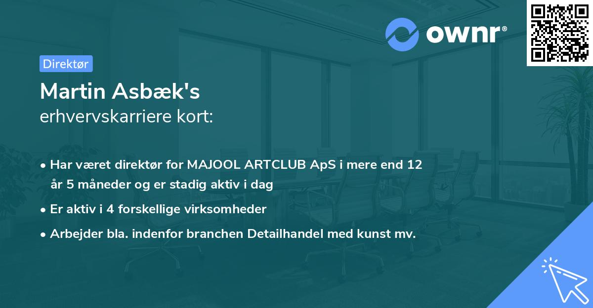 Martin Asbæk's erhvervskarriere kort