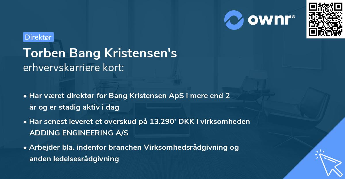 Torben Bang Kristensen's erhvervskarriere kort