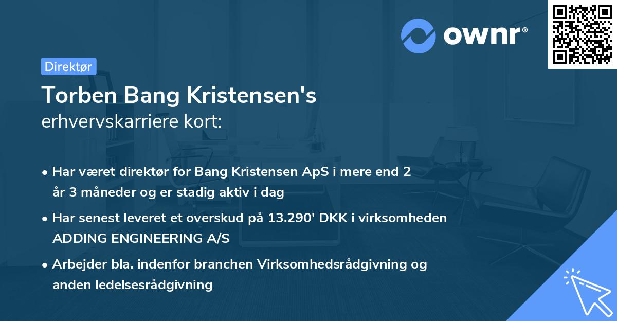 Torben Bang Kristensen's erhvervskarriere kort