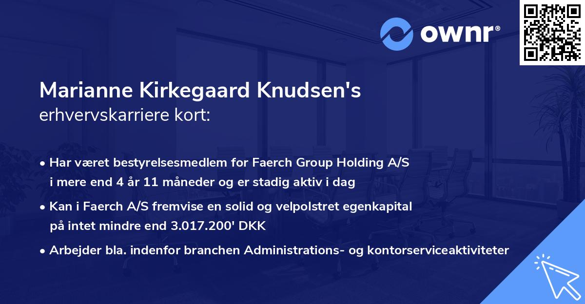 Marianne Kirkegaard Knudsen's erhvervskarriere kort
