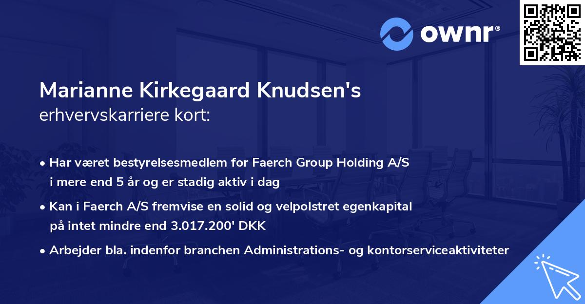 Marianne Kirkegaard Knudsen's erhvervskarriere kort