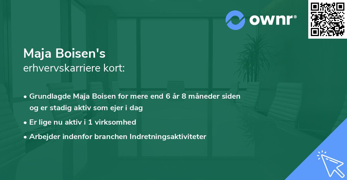 Maja Boisen's erhvervskarriere kort
