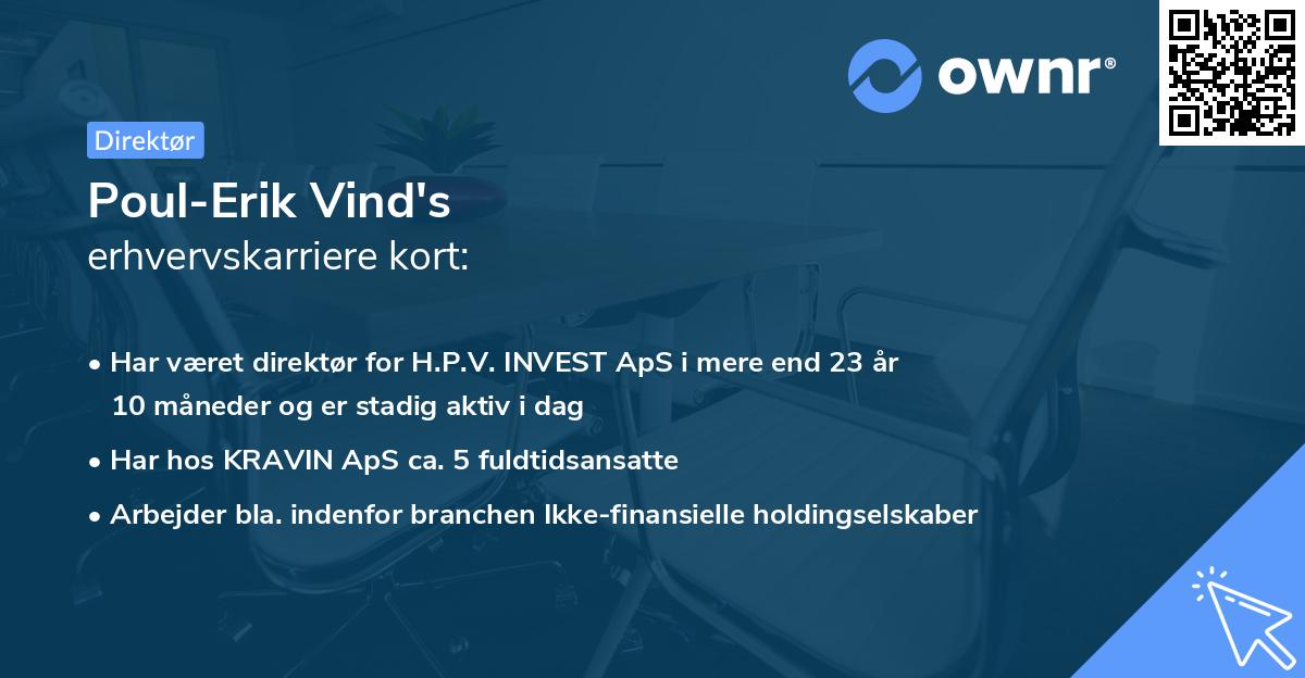 Poul-Erik Vind's erhvervskarriere kort