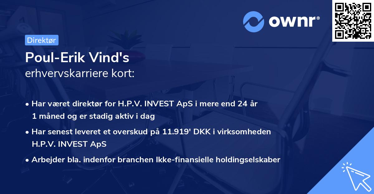 Poul-Erik Vind's erhvervskarriere kort
