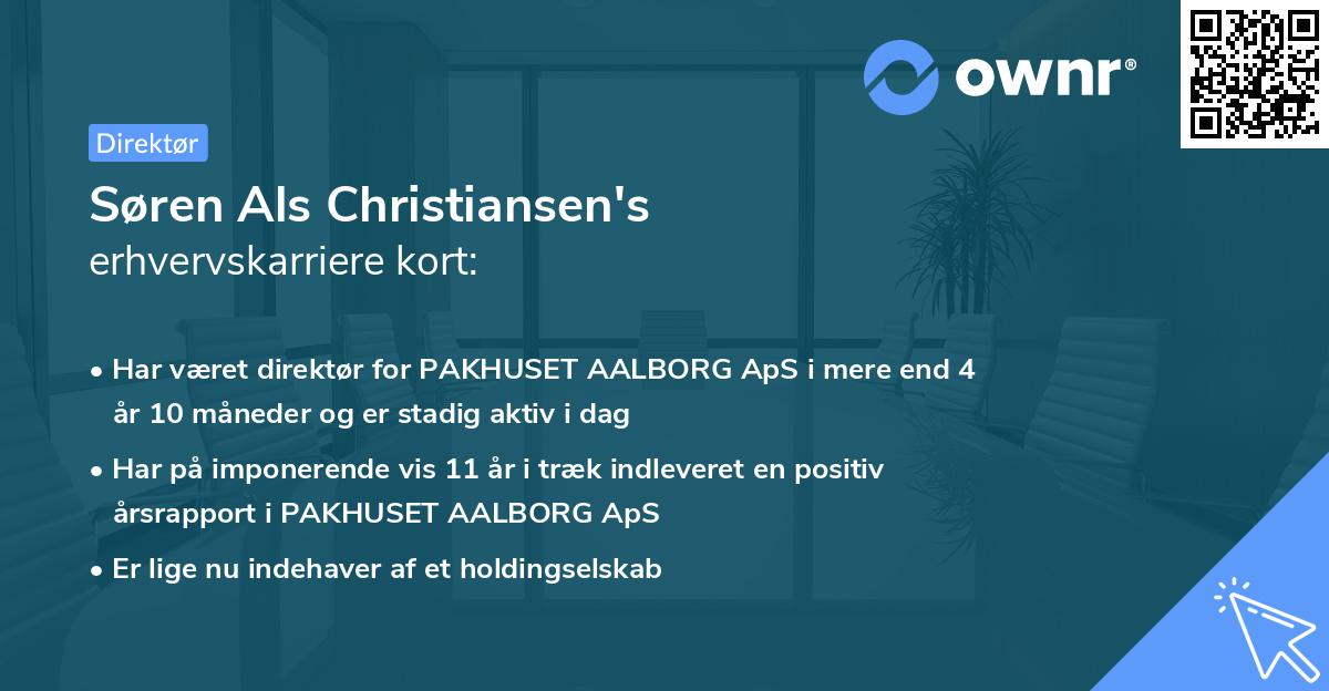 Søren Als Christiansen's erhvervskarriere kort