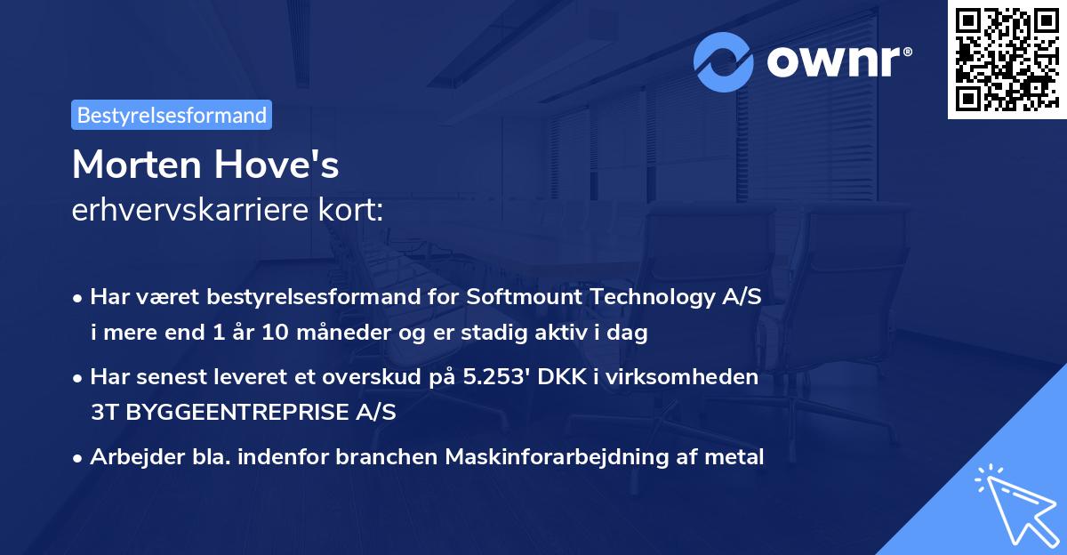 Morten Hove's erhvervskarriere kort