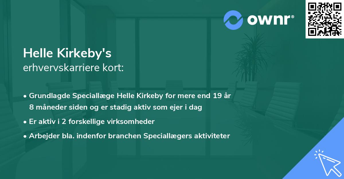 Helle Kirkeby's erhvervskarriere kort