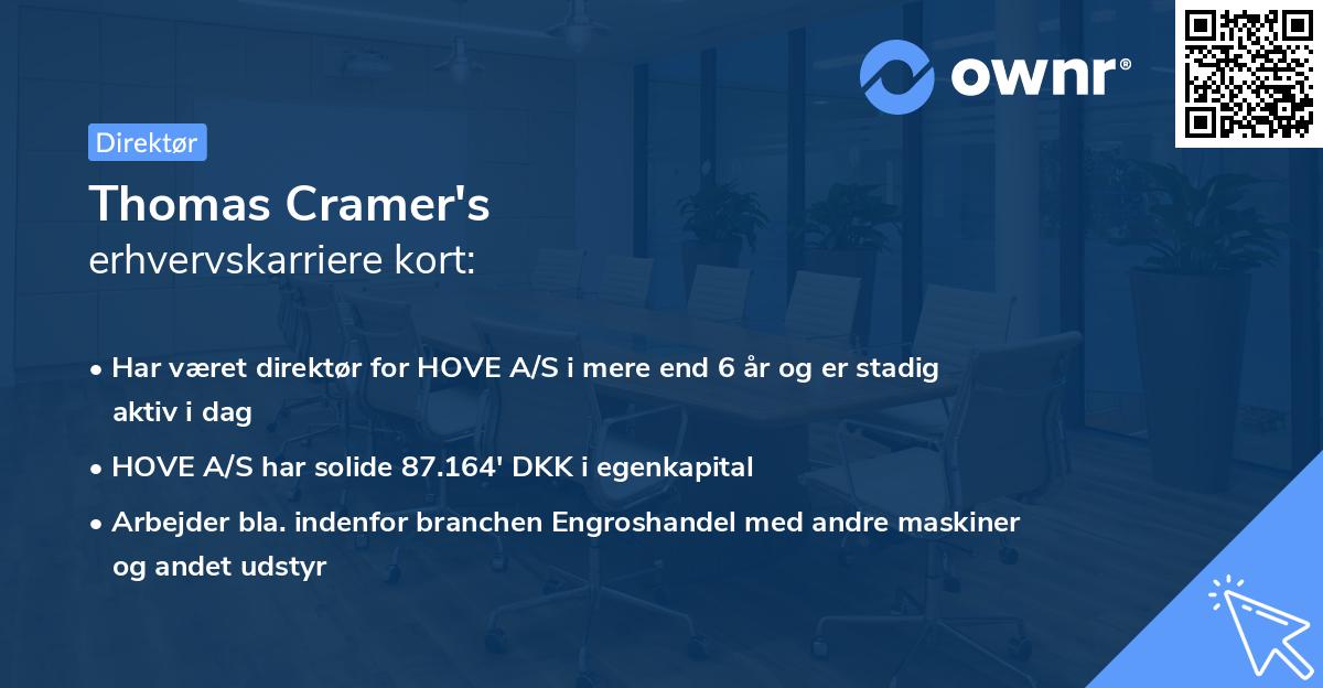 Thomas Cramer's erhvervskarriere kort