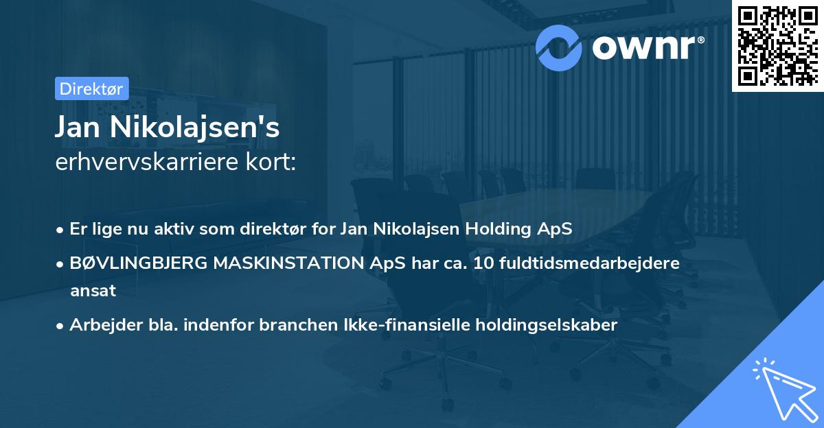Jan Nikolajsen's erhvervskarriere kort