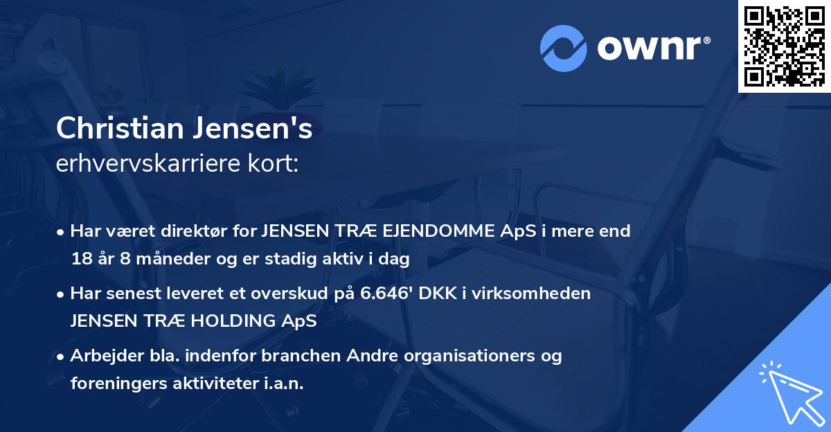 Christian Jensen's erhvervskarriere kort