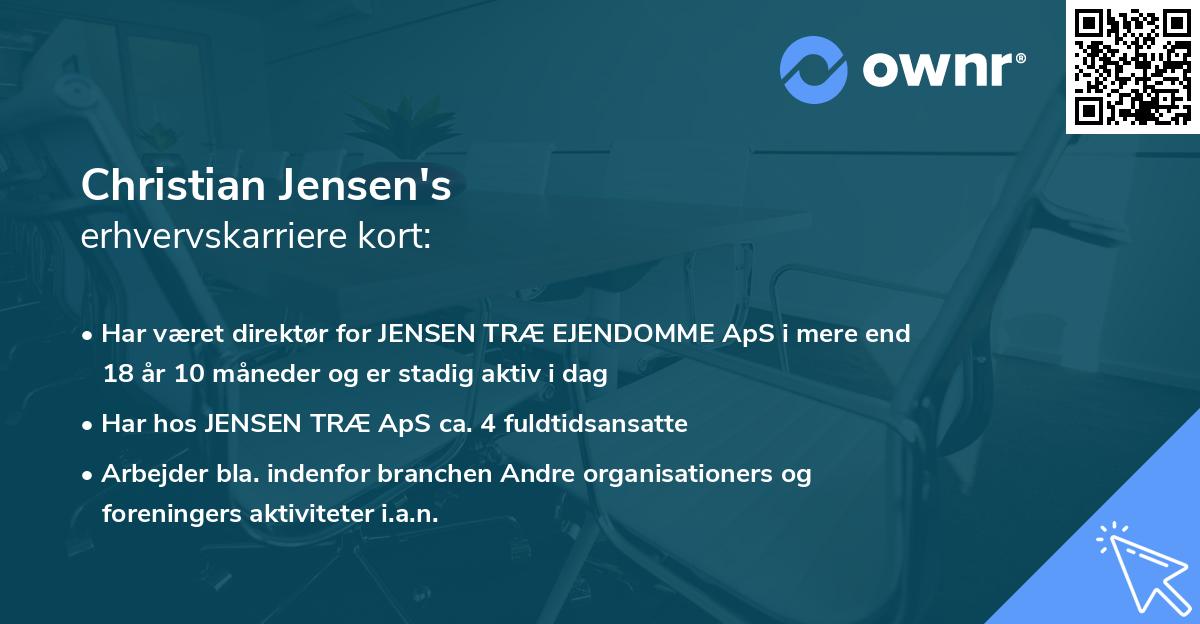 Christian Jensen's erhvervskarriere kort