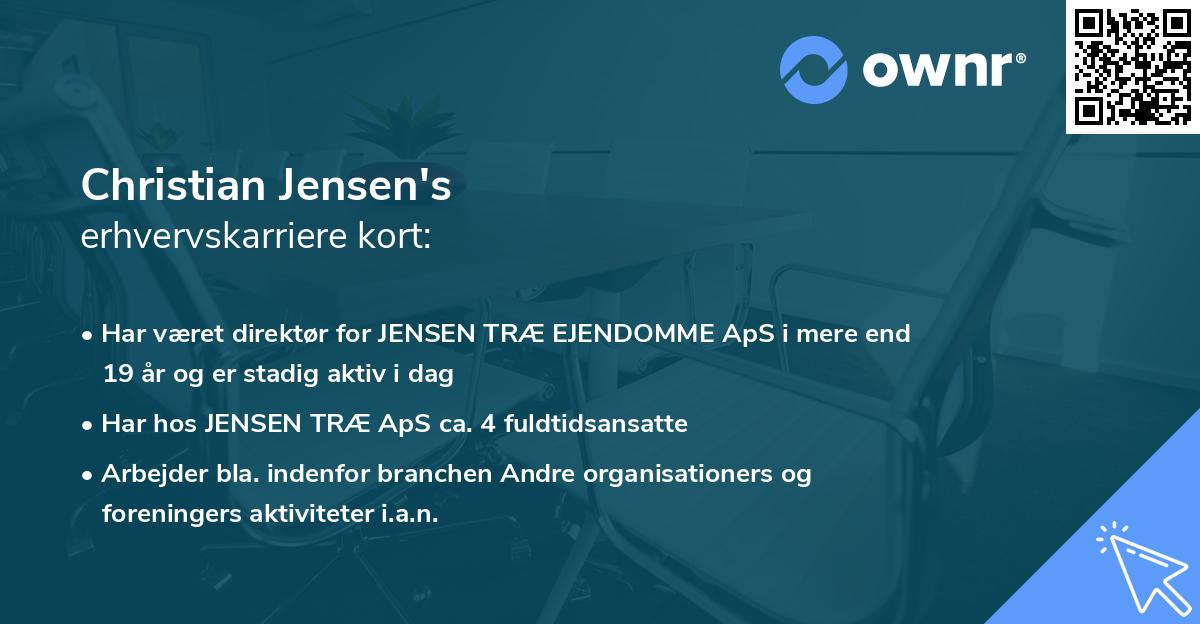 Christian Jensen's erhvervskarriere kort