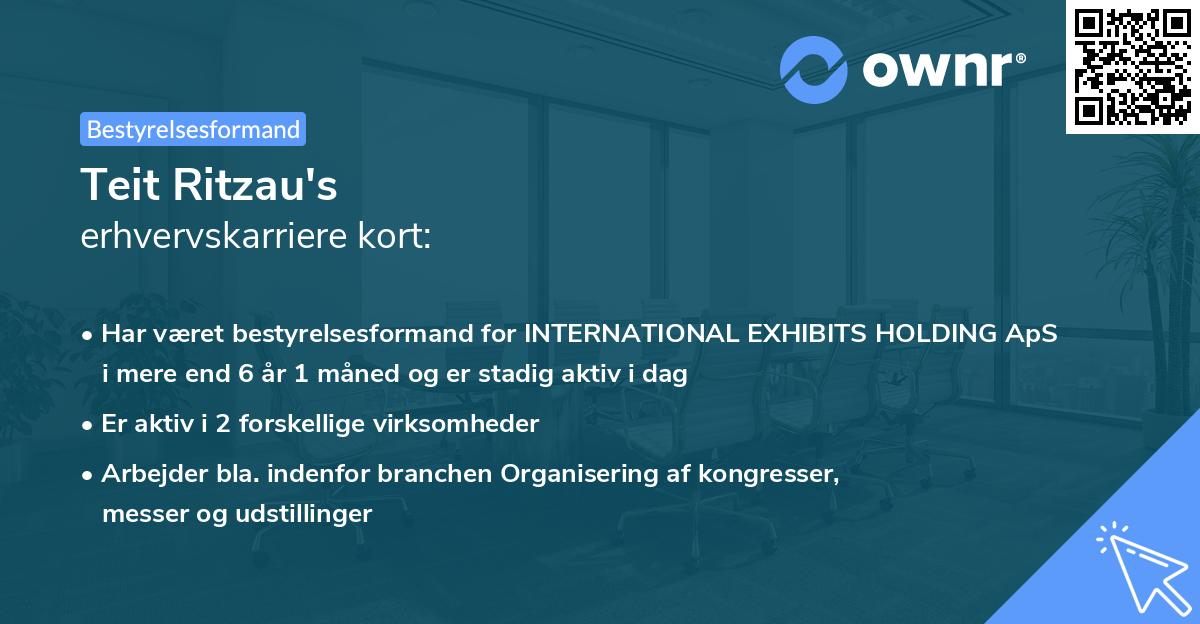 Teit Ritzau's erhvervskarriere kort