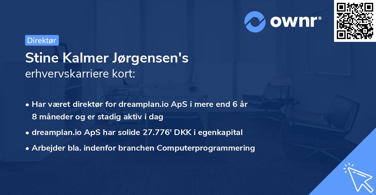 Stine Kalmer Jørgensen's erhvervskarriere kort