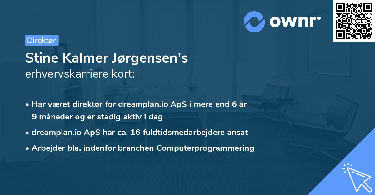 Stine Kalmer Jørgensen's erhvervskarriere kort