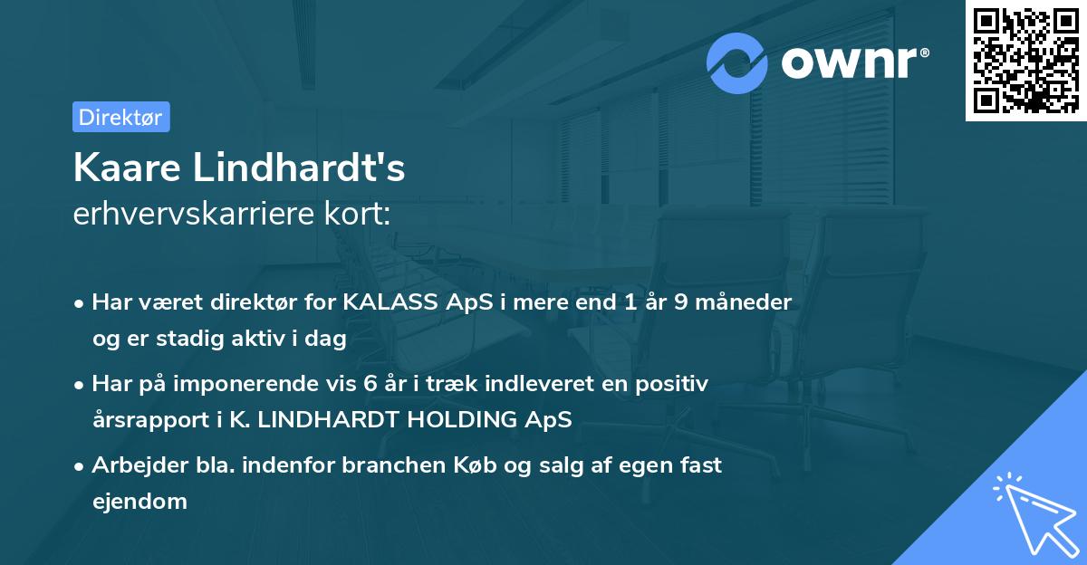 Kaare Lindhardt's erhvervskarriere kort
