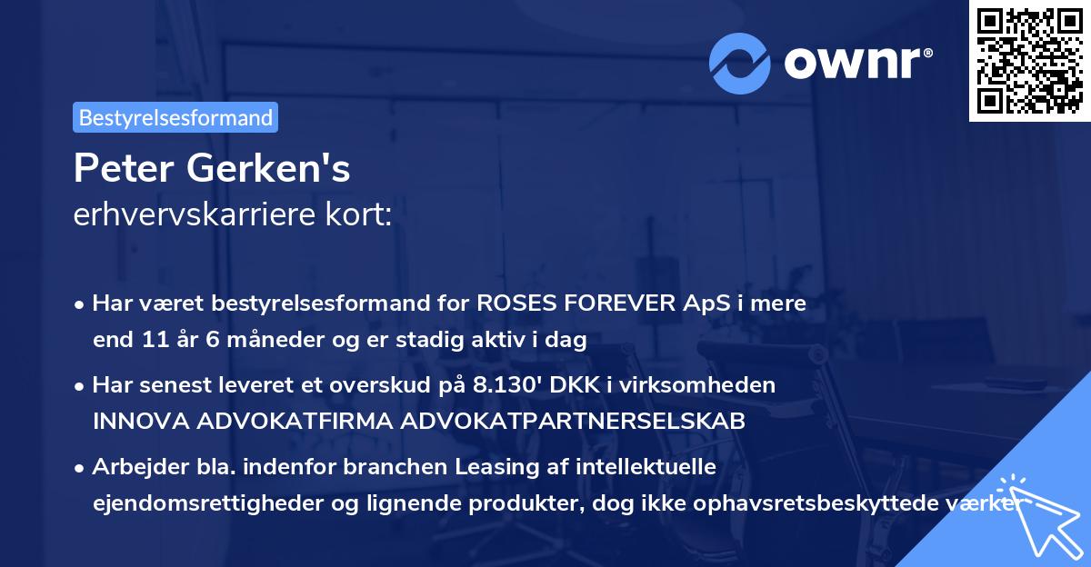 Peter Gerken's erhvervskarriere kort