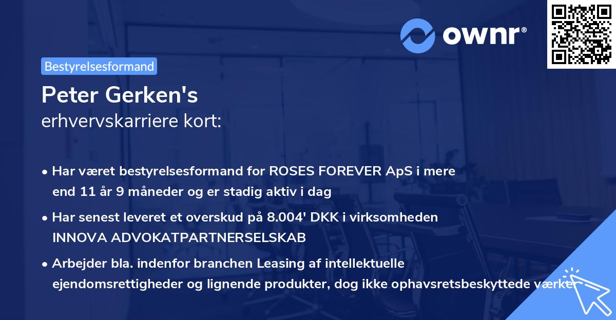 Peter Gerken's erhvervskarriere kort
