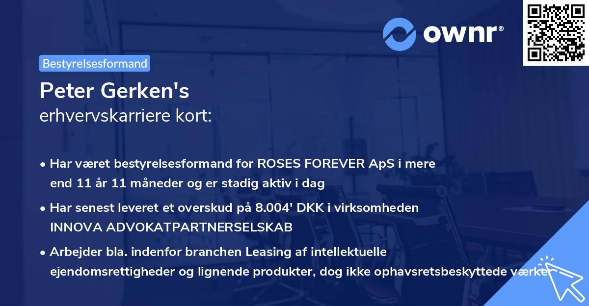 Peter Gerken's erhvervskarriere kort