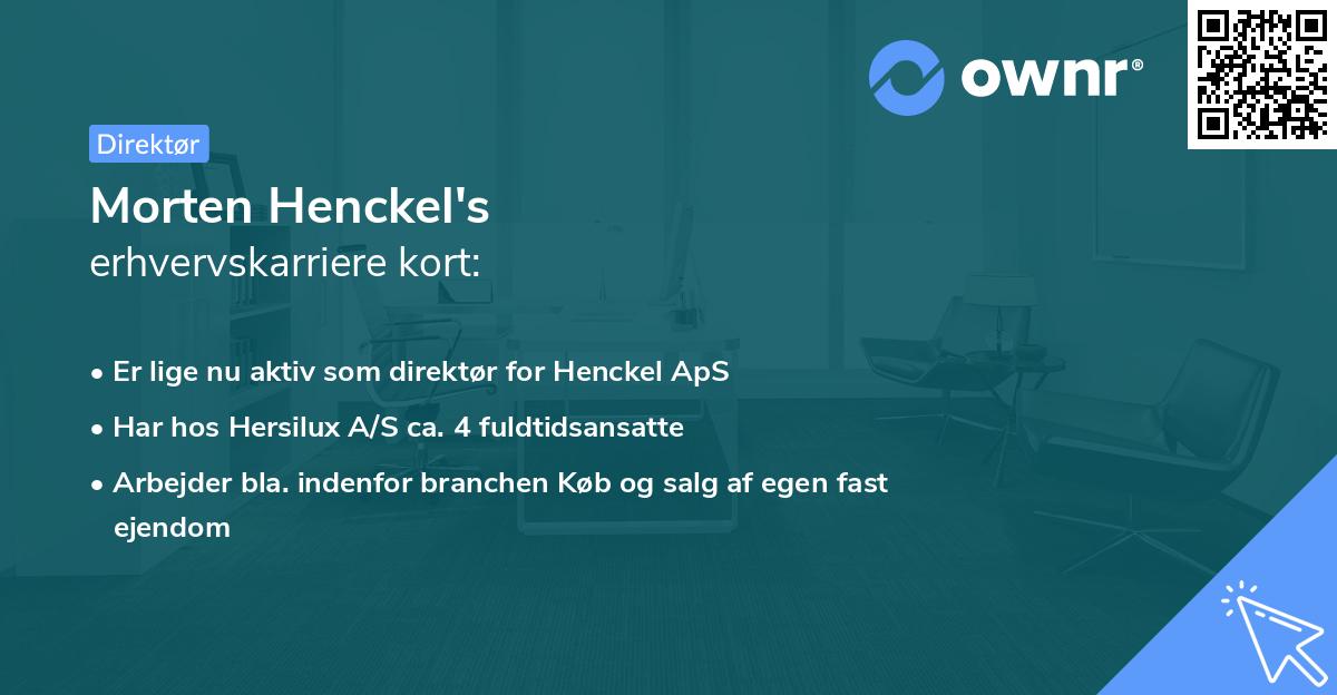 Morten Henckel's erhvervskarriere kort