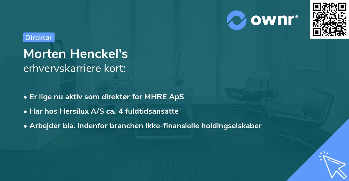 Morten Henckel's erhvervskarriere kort