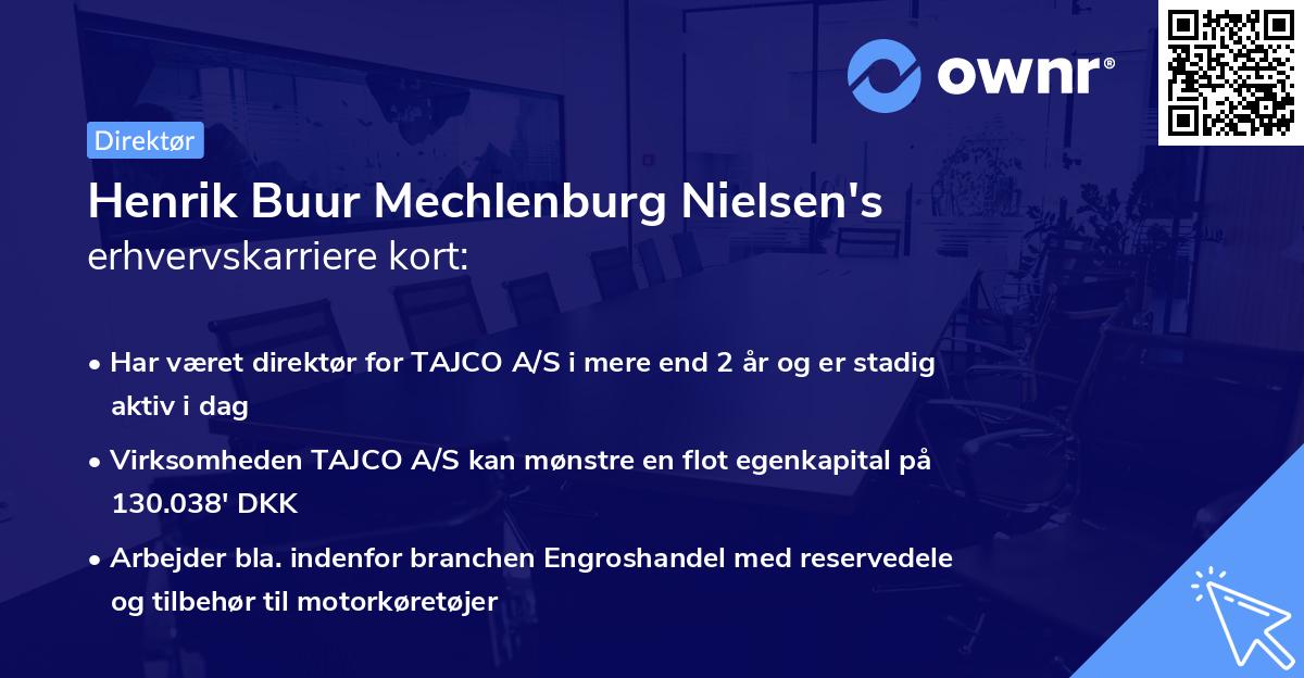 Henrik Buur Mechlenburg Nielsen's erhvervskarriere kort